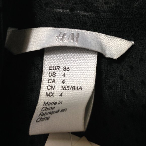 H&M Beautiful Loose Sheer Tie Front Blouse, 4, NWT - Picture 4 of 13